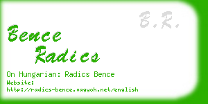 bence radics business card